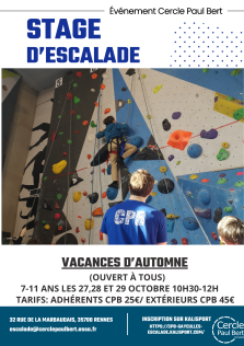 Stage escalade tout publics
